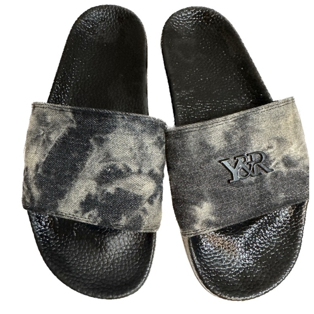 3/10 Young & Reckless Marble Tie Dye Cloth Mens Slides Sandals Size 40